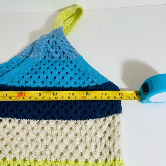 Design 365 Crocheted Blue, Yellow, & White Tank Top Size L - Picture 8 of 9